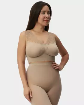 Корректирующее бюстье из биэластичного материала с фигурным V-образным вырезом