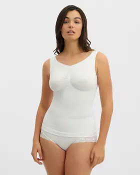 Корректирующий корсет-топ из биэластичного материала с круглым вырезом, без косточек