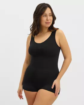 Корректирующий корсет-топ из биэластичного материала с круглым вырезом, без косточек