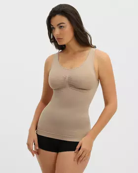 Корректирующий корсет-топ из биэластичного материала с круглым вырезом, без косточек