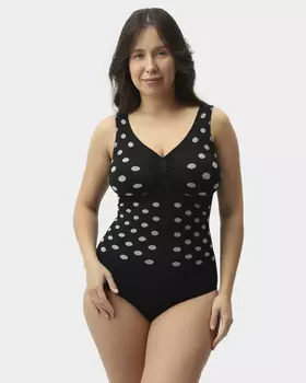 Корректирующий купальник в горошек с сильной степенью компрессии