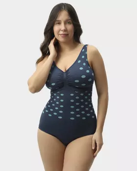 Корректирующий купальник в горошек с сильной степенью компрессии