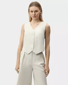 Костюмный жилет прямого кроя с рисунком в полоску