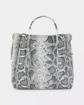 Кожаная сумка с косметичкой в комплекте