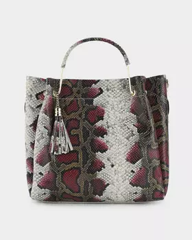 Кожаная сумка с косметичкой в комплекте