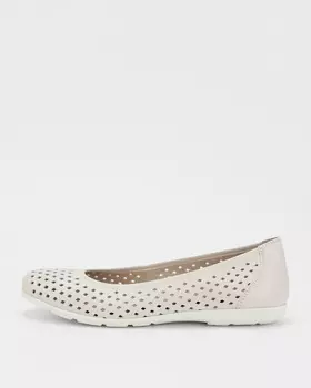 Кожаные балетки со сквозной перфорацией и стелькой Airmotion