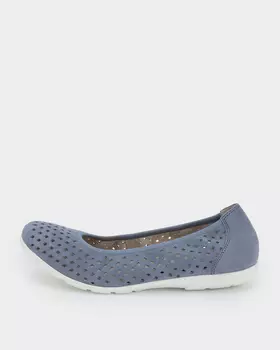 Кожаные балетки со сквозной перфорацией и стелькой Airmotion