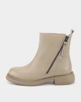 Кожаные ботинки с двумя молниями