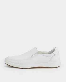 Кожаные слипоны увеличенной полноты со съемной стелькой High Soft