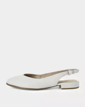 Кожаные туфли-слингбэки на ремешке с пряжкой и эластичной вставкой