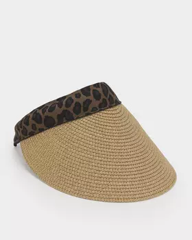 Козырек с лентой с леопардовым принтом
