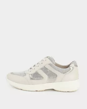 Кроссовки из натуральной кожи с сетчатыми вставками