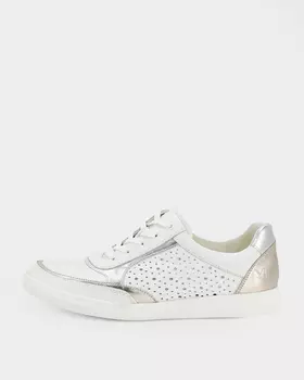 Кроссовки из натуральной кожи со сквозной перфорацией