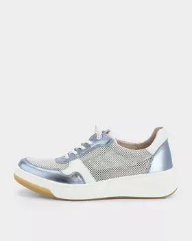 Кроссовки из натуральной кожи со вставками из текстильной сетки