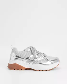 Кроссовки, р. 38, цвет Серебряный