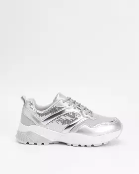 Кроссовки, р. 41, цвет Серебряный