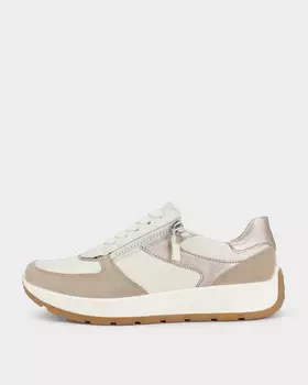 Кроссовки увеличенной полноты из комбинации кожи и замши