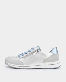 Кроссовки увеличенной полноты из комбинации кожи и замши