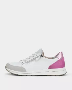 Кроссовки увеличенной полноты из комбинации кожи и замши