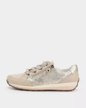 Кроссовки увеличенной полноты из натуральной кожи/замши со съемной стелькой High Soft