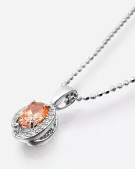 Кулон с цирконием и покрытием родием