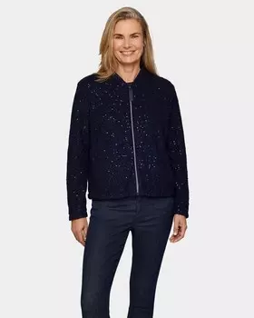 Куртка на молнии с декором из сверкающих пайеток