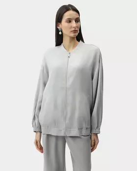 Куртка оверсайз из лиоцелла с воротником-стойкой