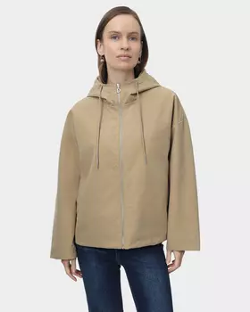 Куртка прямого силуэта с регулируемым капюшоном