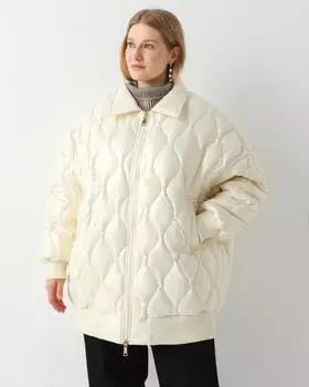 Пуховик с отложным воротником с натуральным пухом