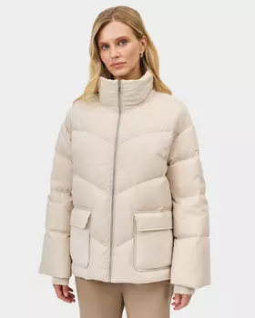 Куртка с воротником-стойкой и внутренней трикотажной вставкой на молнии