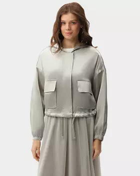 Куртка свободного кроя с кулиской по низу