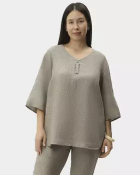 Льняная блузка свободного кроя