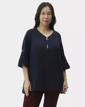 Льняная блузка свободного кроя