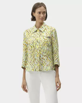 Льняной жакет с принтом