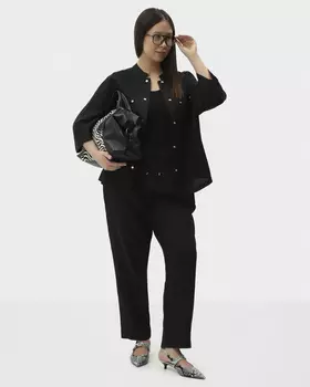 Льняные брюки зауженного кроя