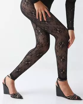 Легинсы из трикотажного эластичного кружева