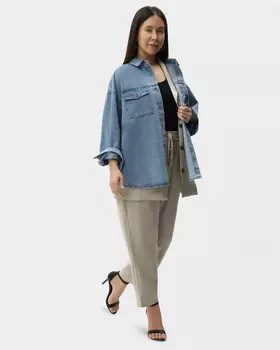 Легкие брюки прямого кроя с эластичным поясом