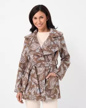 Lia Berti Полупальто, р. 50, цвет Коричневый мультиколор