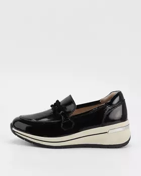 Лоферы увеличенной полноты из лаковой кожи со стелькой Airmotion