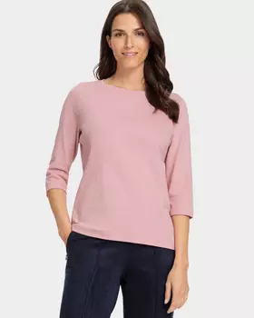 Лонгслив Hannah из натурального хлопка с фактурным клетчатым узором