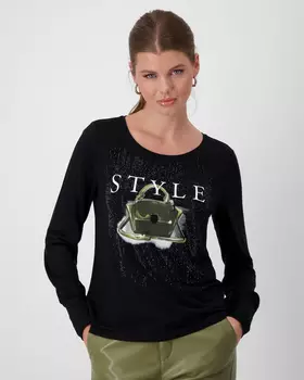 Лонгслив из эластичного материала с модалом и экологически чистой вискозой EcoVero