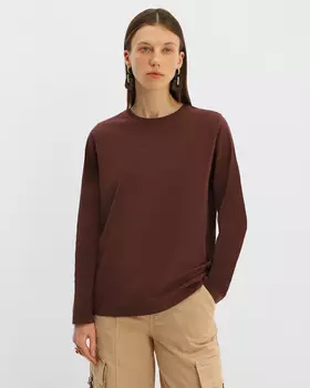 Лонгслив, р. 42, цвет Коричневый