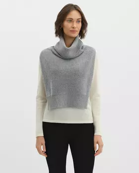 Манишка с воротником-стойкой с шерстью в составе