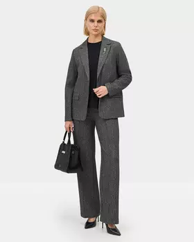 Меланжевые трикотажные брюки с застроченными стрелками