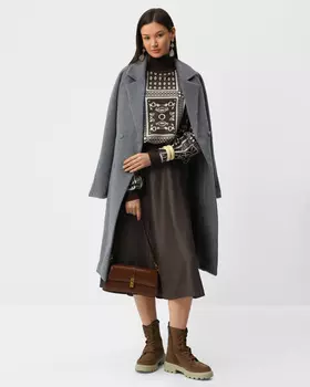 Миди-юбка из мягкой экозамши