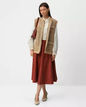 Миди-юбка из мягкой экозамши