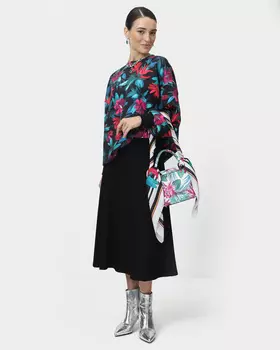 Миди-юбка с эластичным поясом