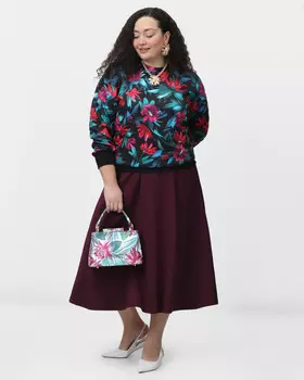 Миди-юбка с эластичным поясом