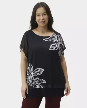 Многослойная блузка с коротким рукавом