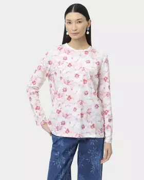 Мягкий хлопковый лонгслив прямого силуэта